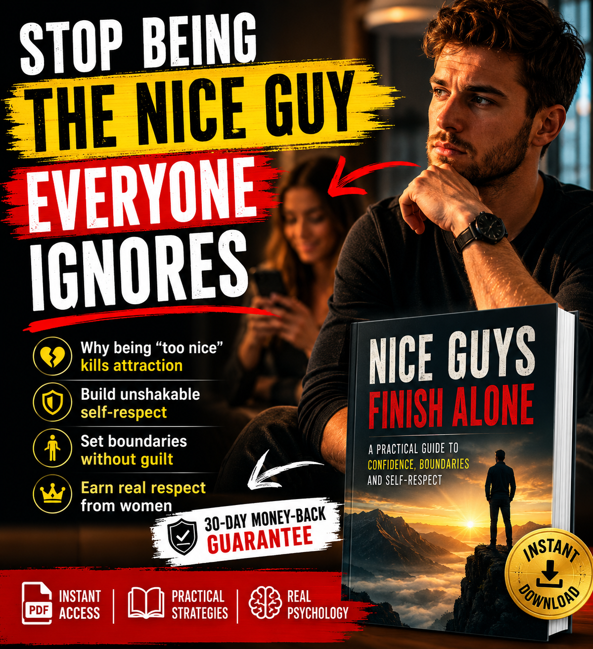 Nonstopsmart Facebook ad: Stop Being the Nice Guy Who Gets Ignored