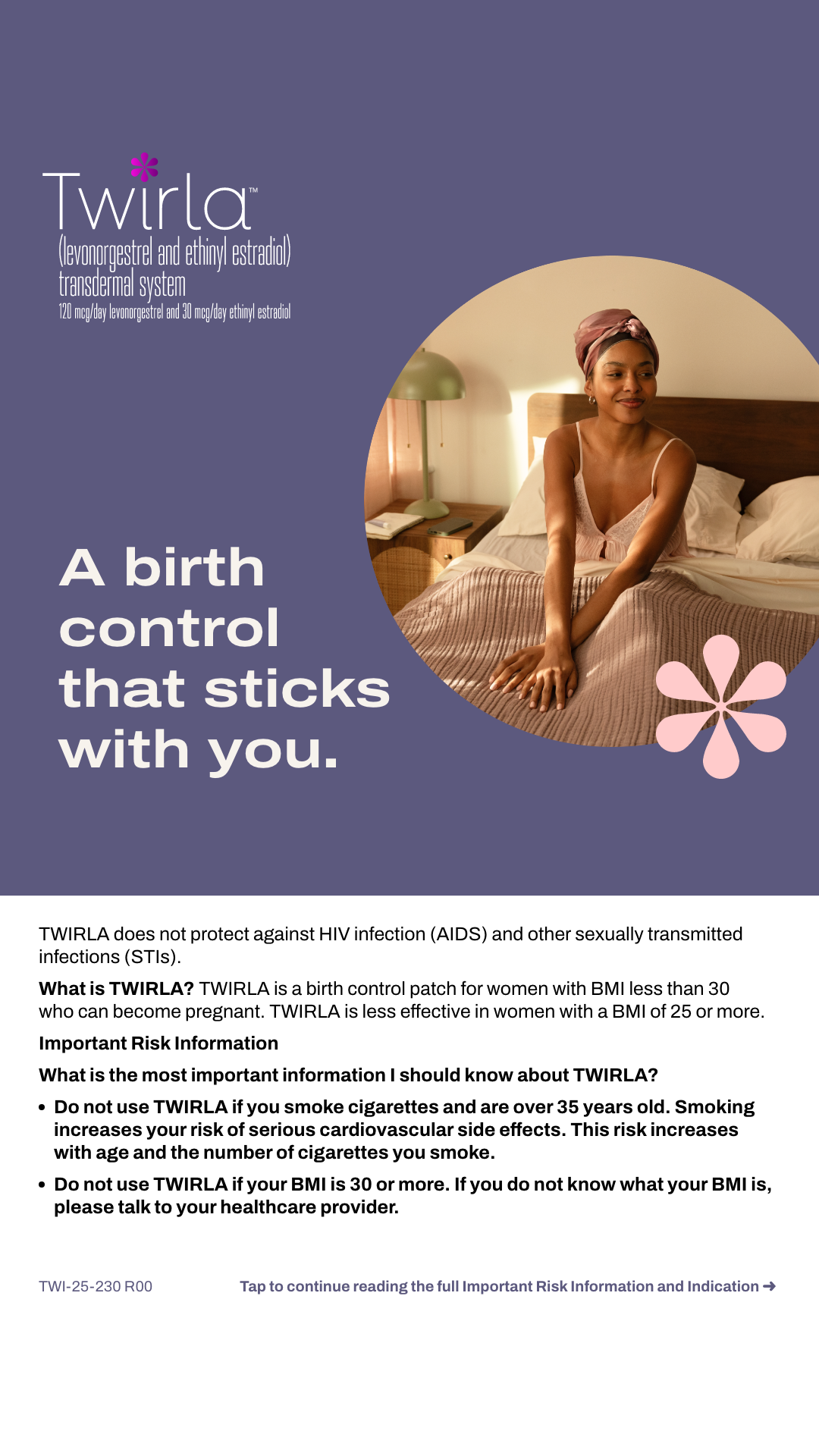 Twirla (levonorgestrel and ethinyl estradiol) Facebook ad from Feb 5, 2026