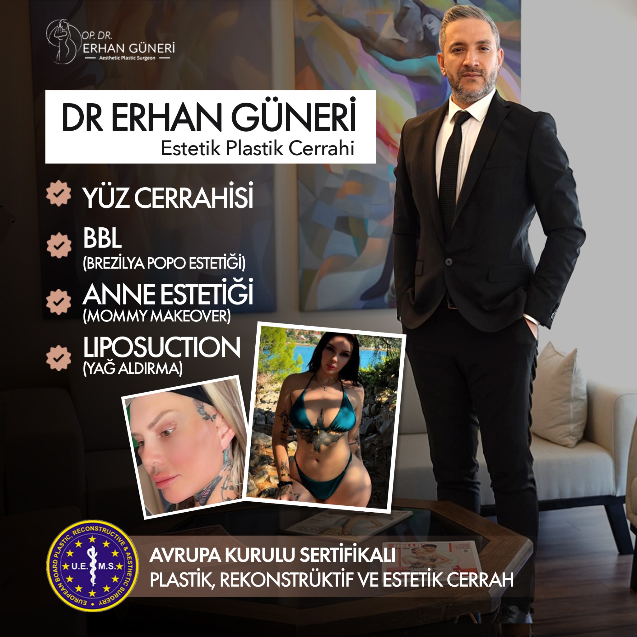 Dr Erhan Guneri Clinic Facebook ad: EBOPRAS sertifikalı Estetik Plastik Cerrah Op.