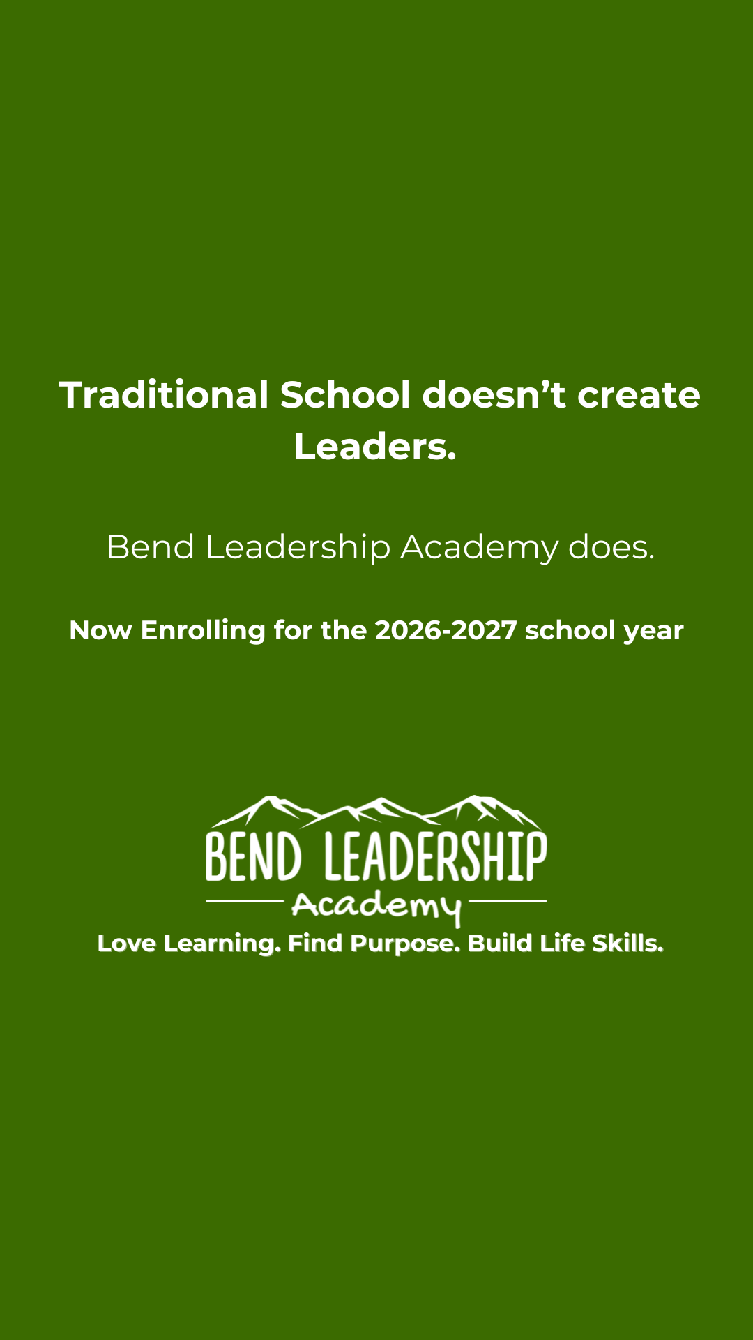 Bend Leadership Academy Facebook ad from Mar 10, 2026