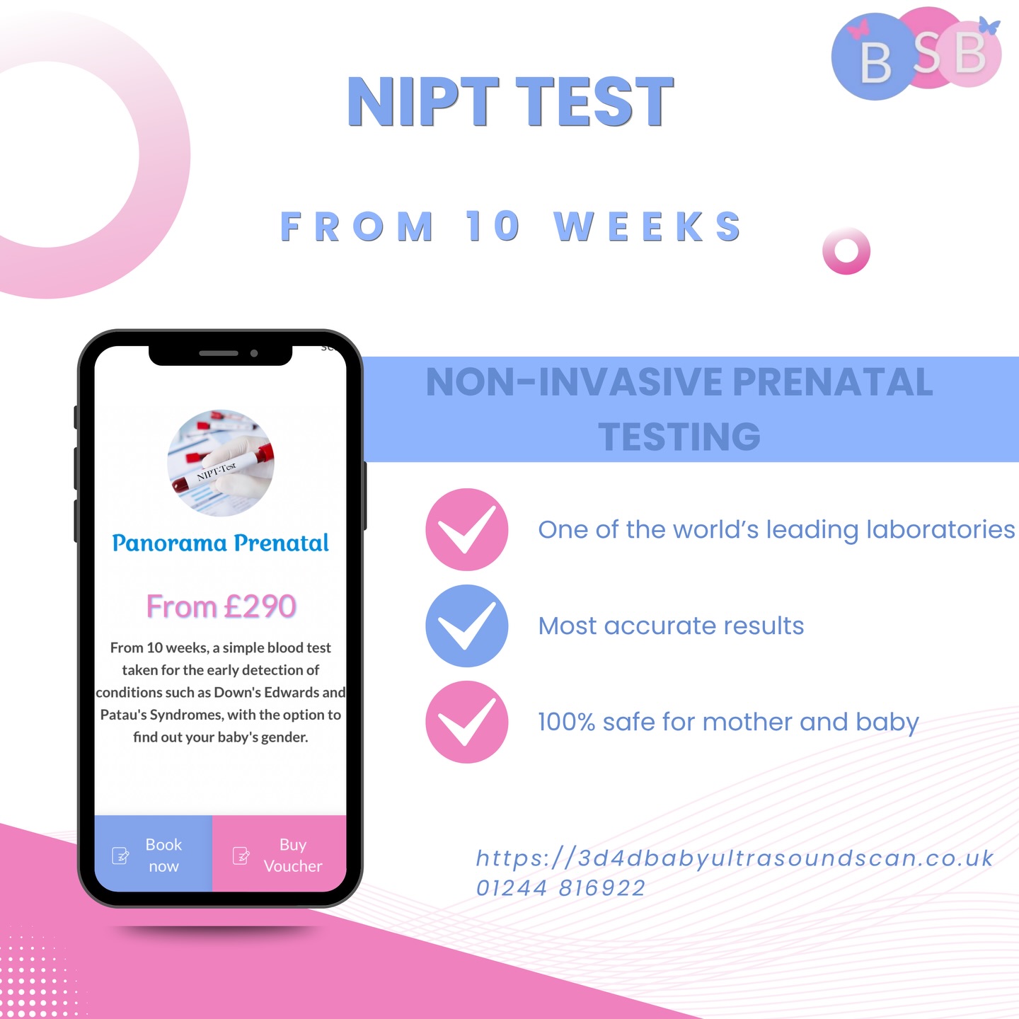 Baby Scanning Boutique Facebook ad: Expecting? Get peace of mind early.