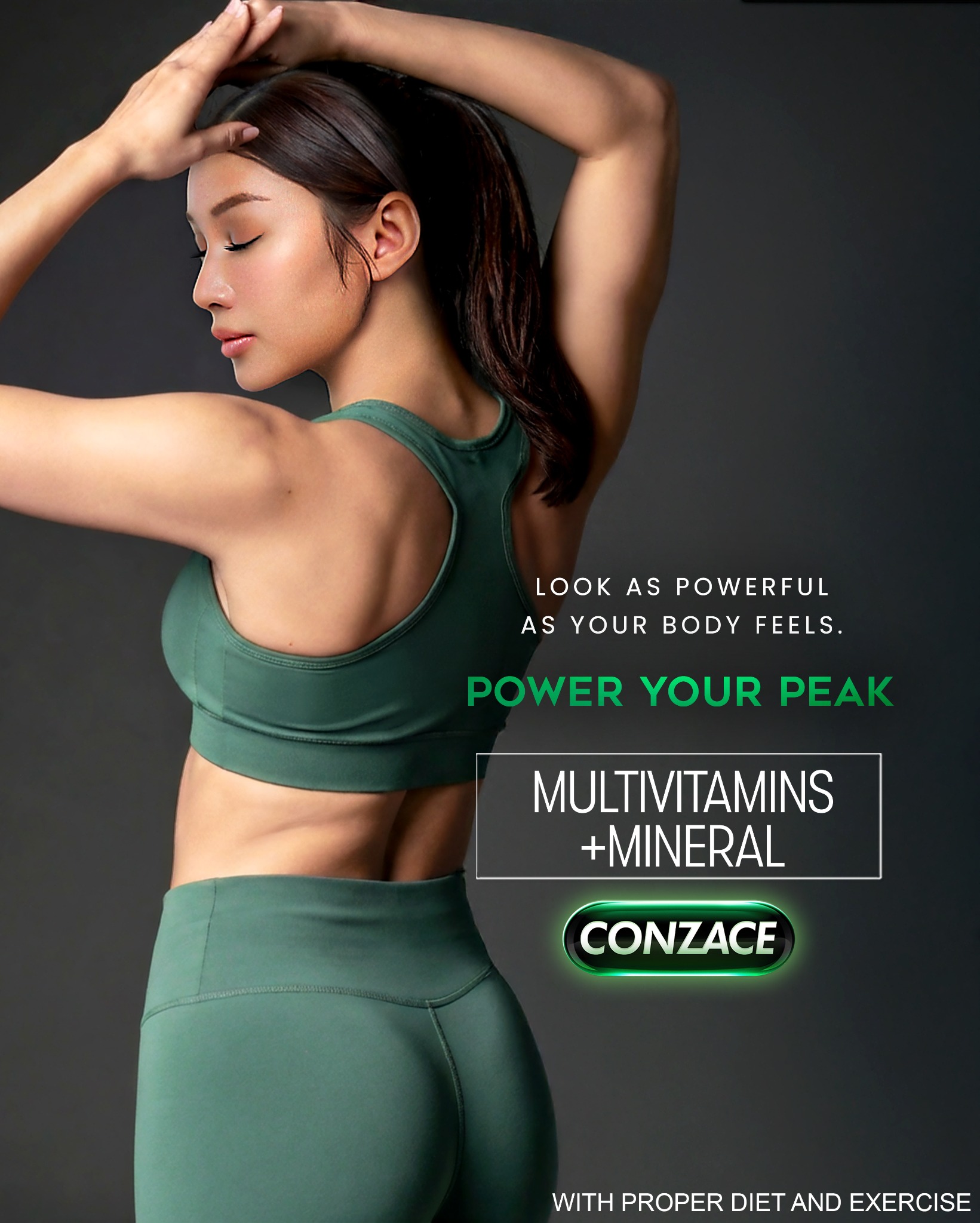 Conzace Facebook ad: Look as powerful as your body feels