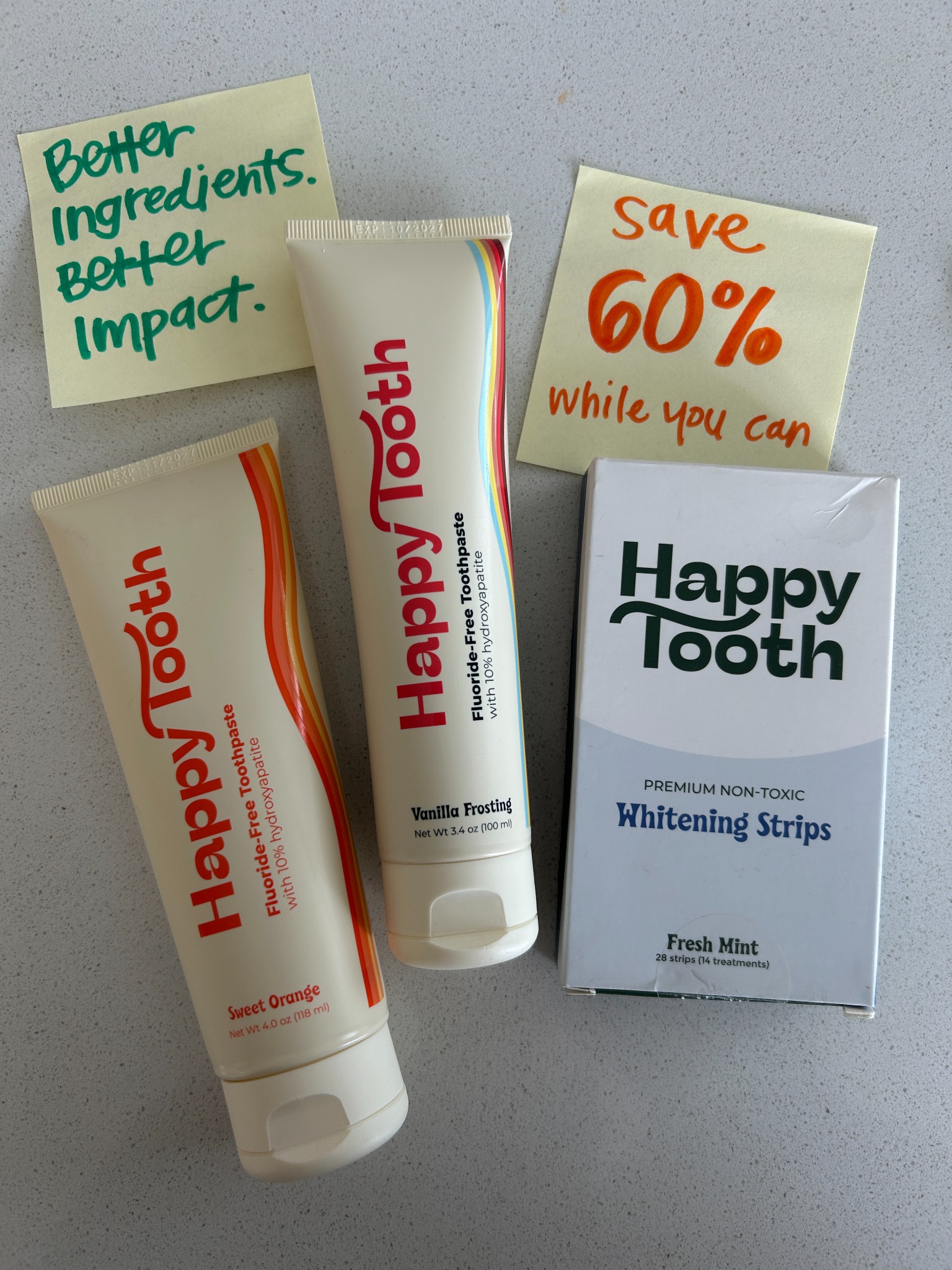 Happy Tooth Products Facebook ad: Natural Toothpaste with Hydroxyapatite