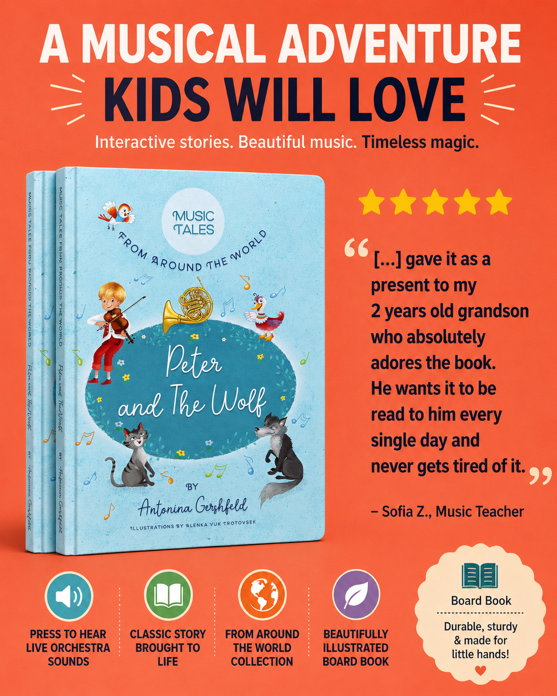 Music Tales Press Facebook ad: Children's Books that Play Classical Music