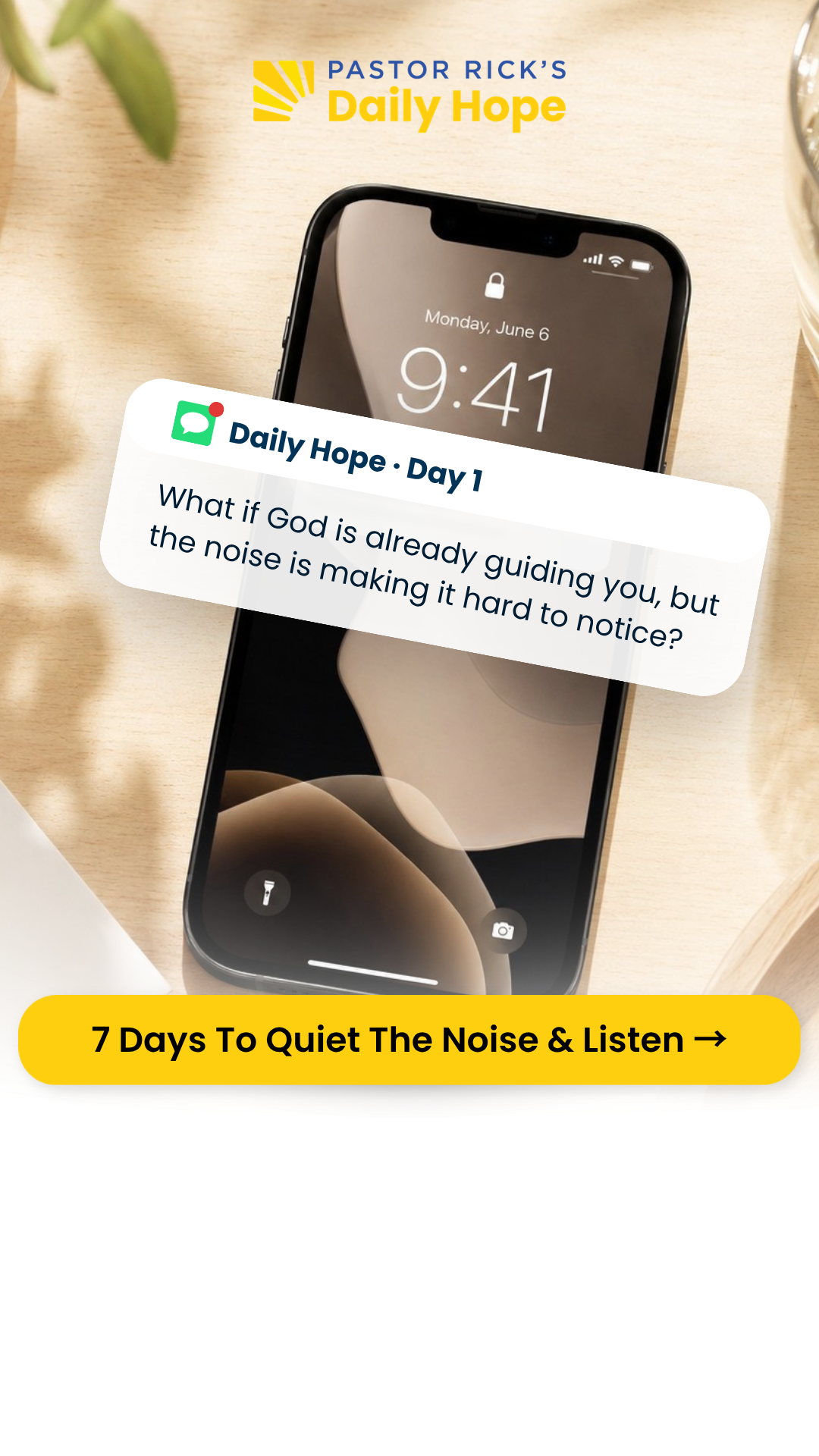 Pastor Rick's Daily Hope Facebook ad