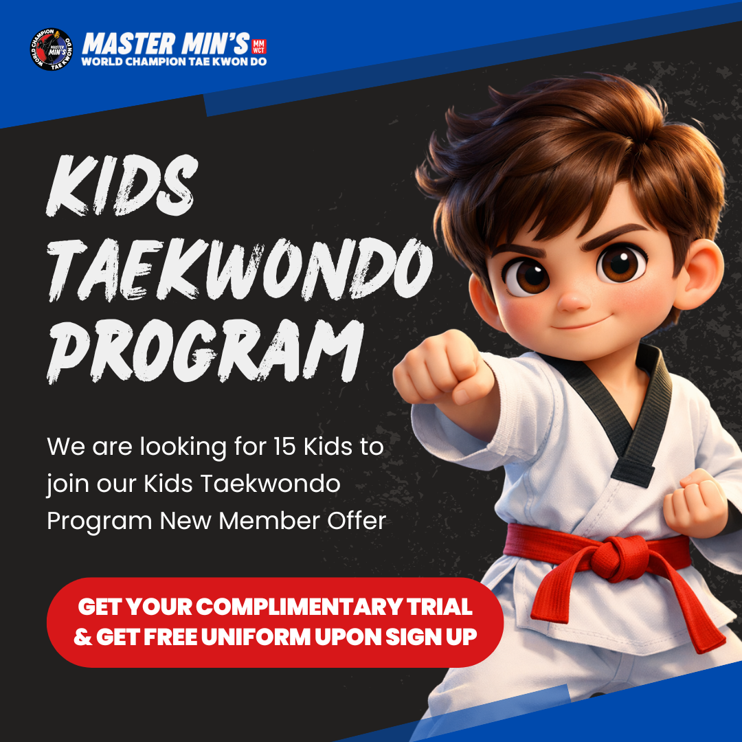 Master Min’s World Champion Tae Kwon Do Facebook ad: Spring Into Focus & Confidence