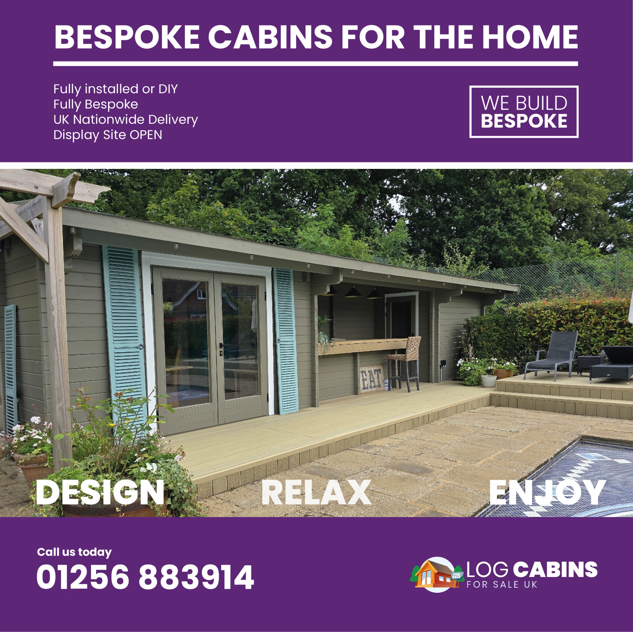Log Cabins For Sale UK Facebook ad: We build the very best bespoke log cabins