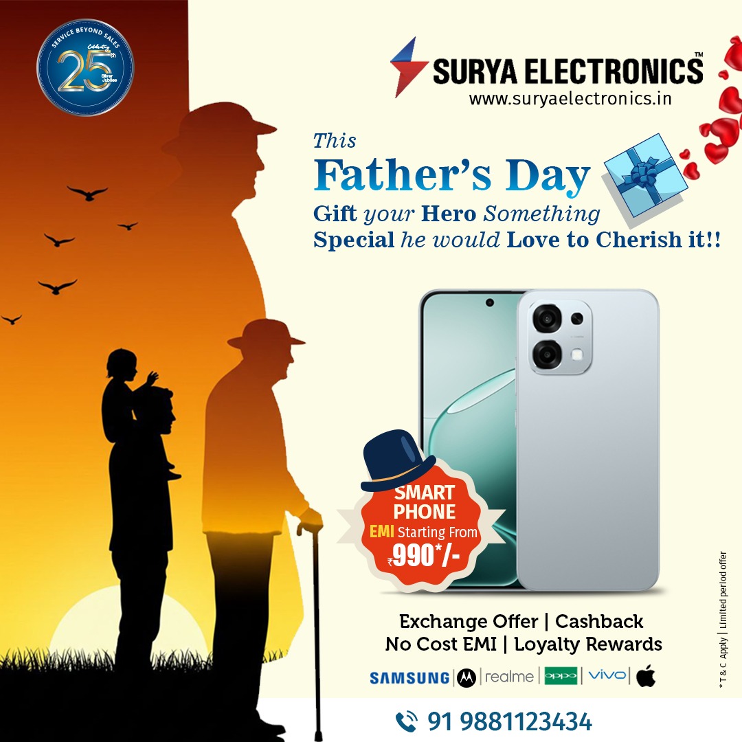 Surya Electronics Facebook ad: This Father's Day, gift the man who gave…