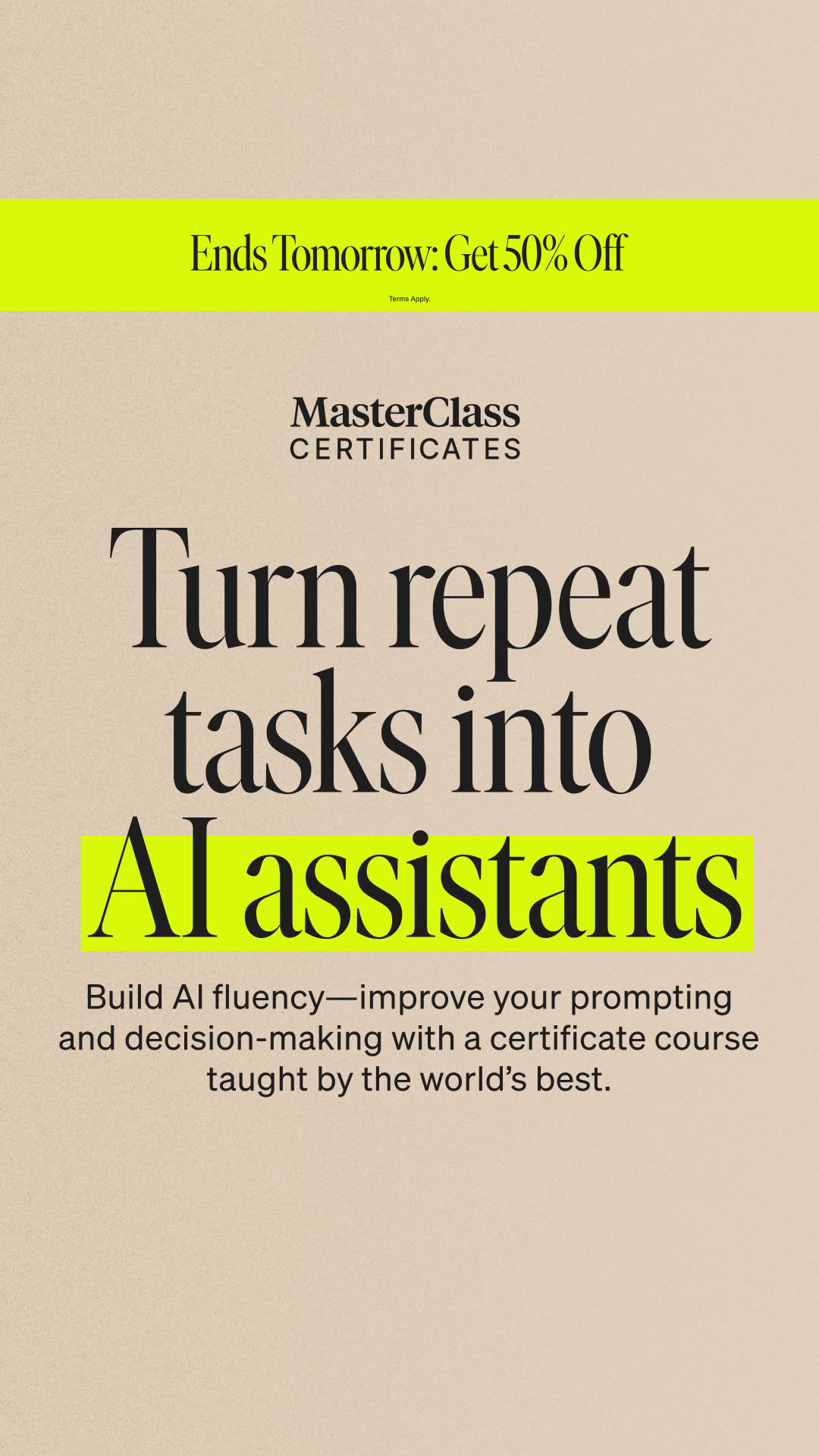 MasterClass Facebook ad