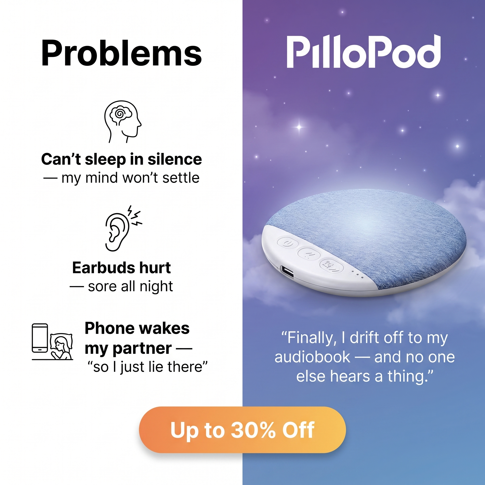 PilloPod Facebook ad