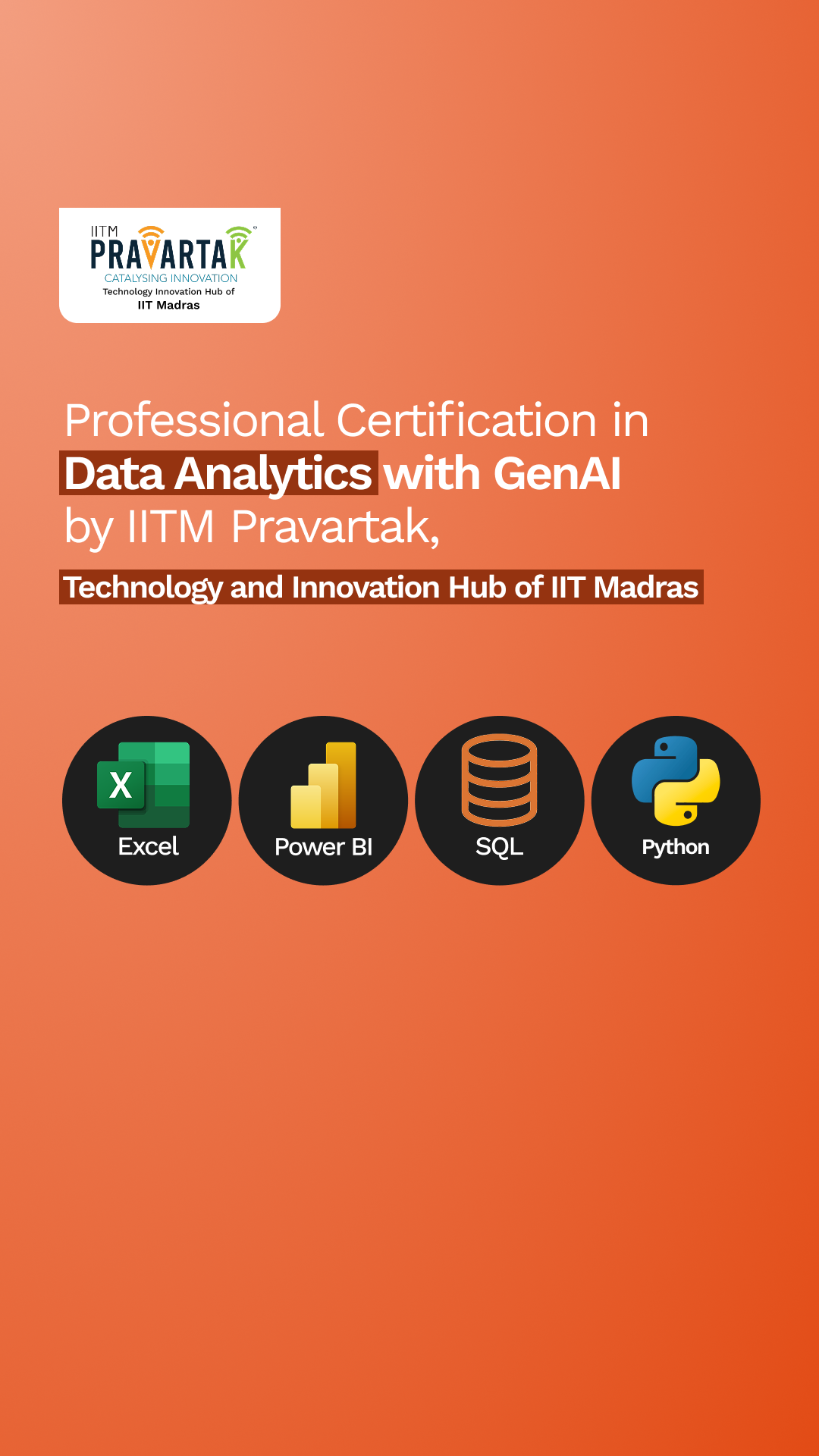 IITM Pravartak - Online Certificate Programs with Coding Ninjas Facebook ad