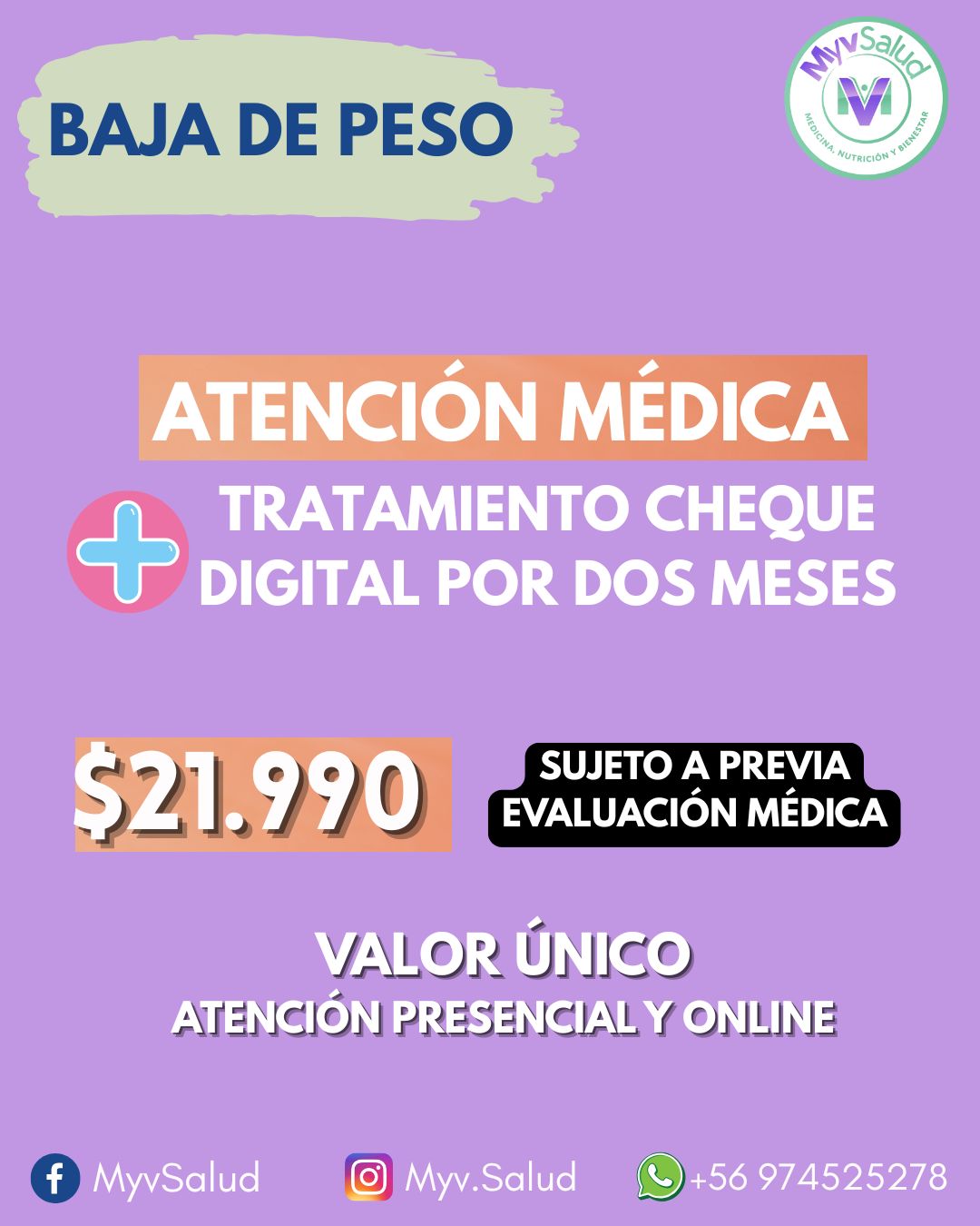 Myvsaludcl Facebook ad: En centro MyvSalud nos importa tu bienestar y…