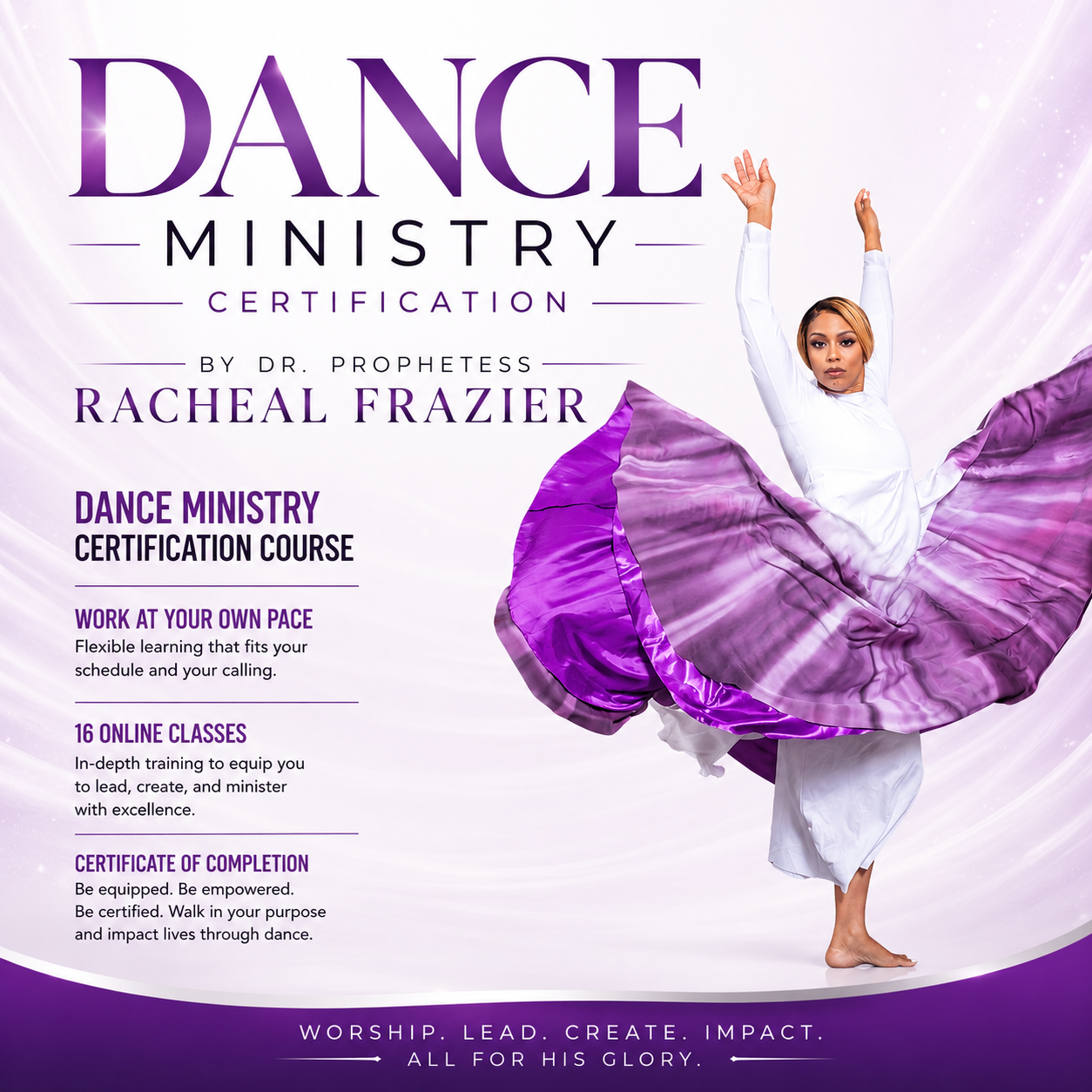 Yet Praise Dance Company Facebook ad: Become a Licensed Dance Minister Today!