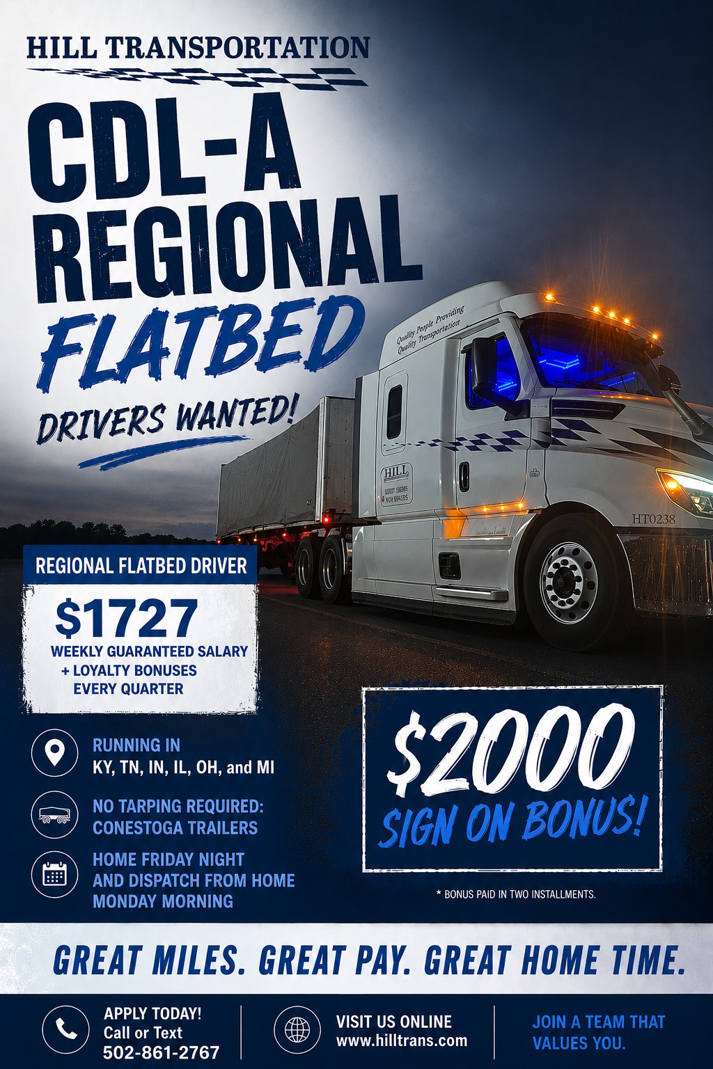 Hill Transportation Services Inc Facebook ad