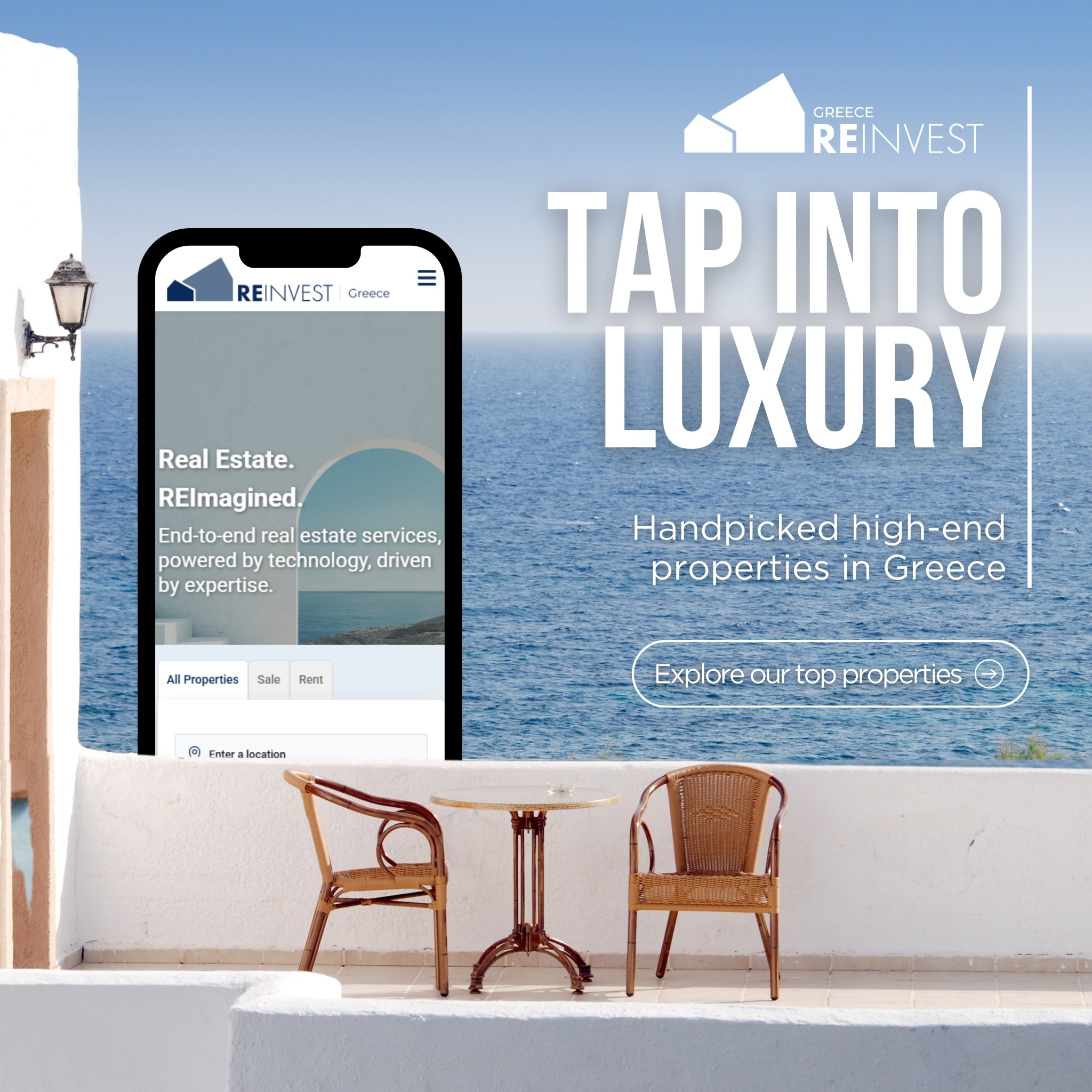 REInvest Greece Facebook ad: Own your place in the Greek sun