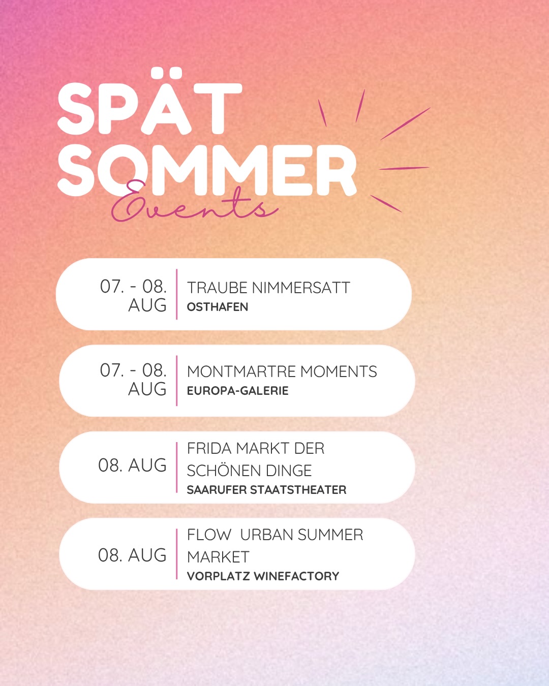 Visit Saarbrücken Facebook ad: Der Sommer hat sich warm gelaufen und ist…