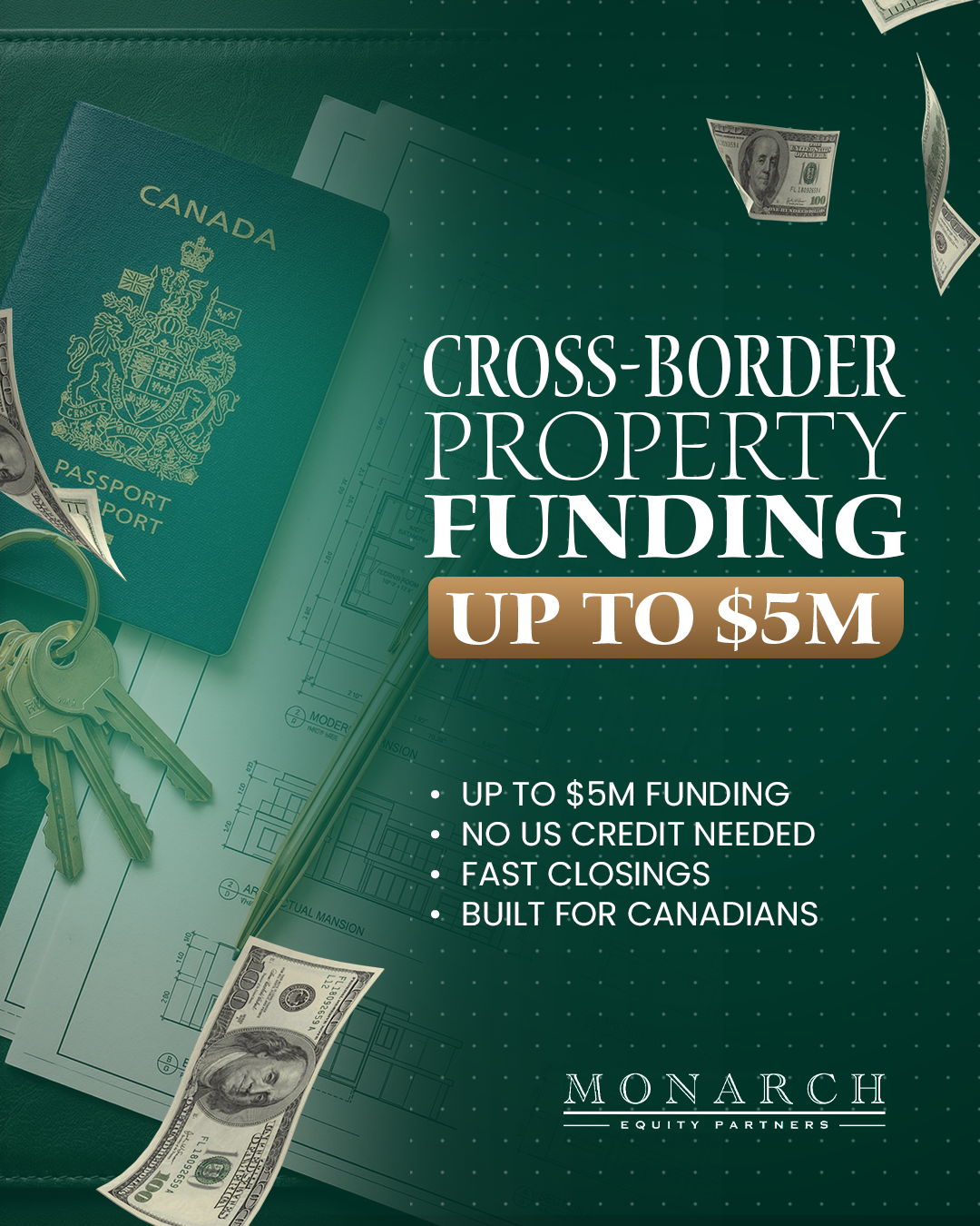 Monarch Equity Partners Facebook ad: Real Estate Funding for Canadians