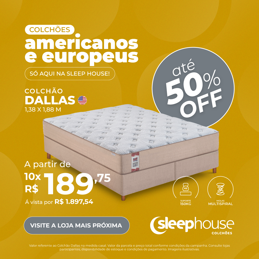 Sleep House Colchões - Facebook ad: Conheça o Colchão Dallas