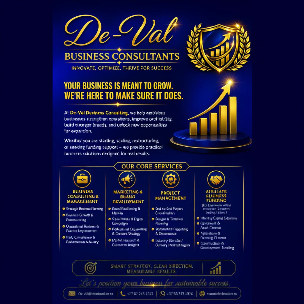 De-Val Business Consultants Facebook ad from Jul 10, 2026