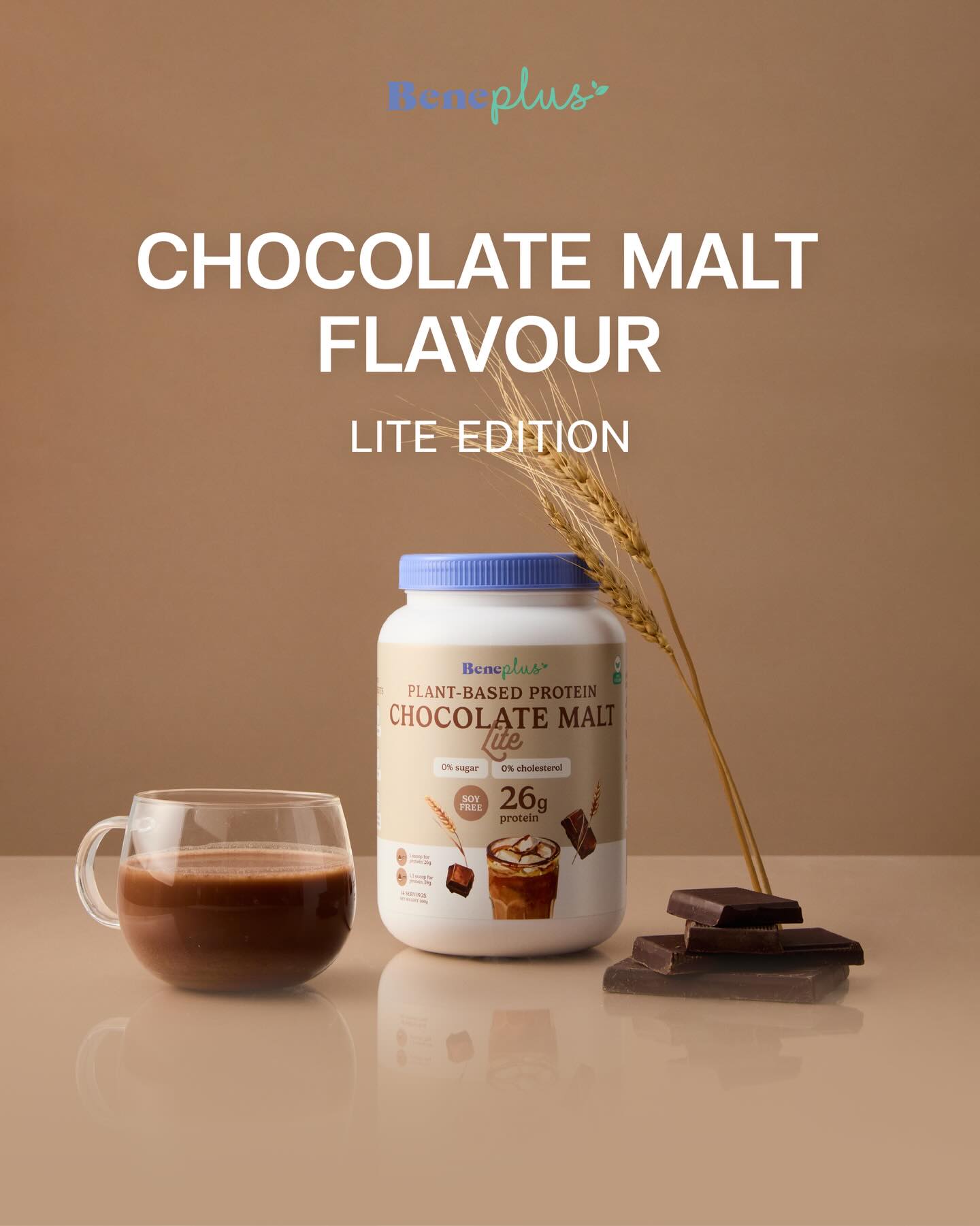 Beneplus Protein Facebook ad: Beneplus Lite, Chocolate Malt