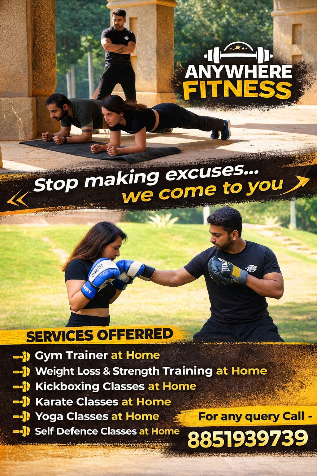 Anywhere Fitness Facebook ad: 10% off, any home fitness programme