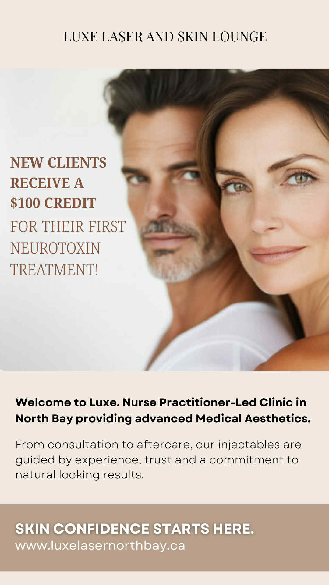 Luxe Laser and Skin Lounge Facebook ad from Jul 23, 2026