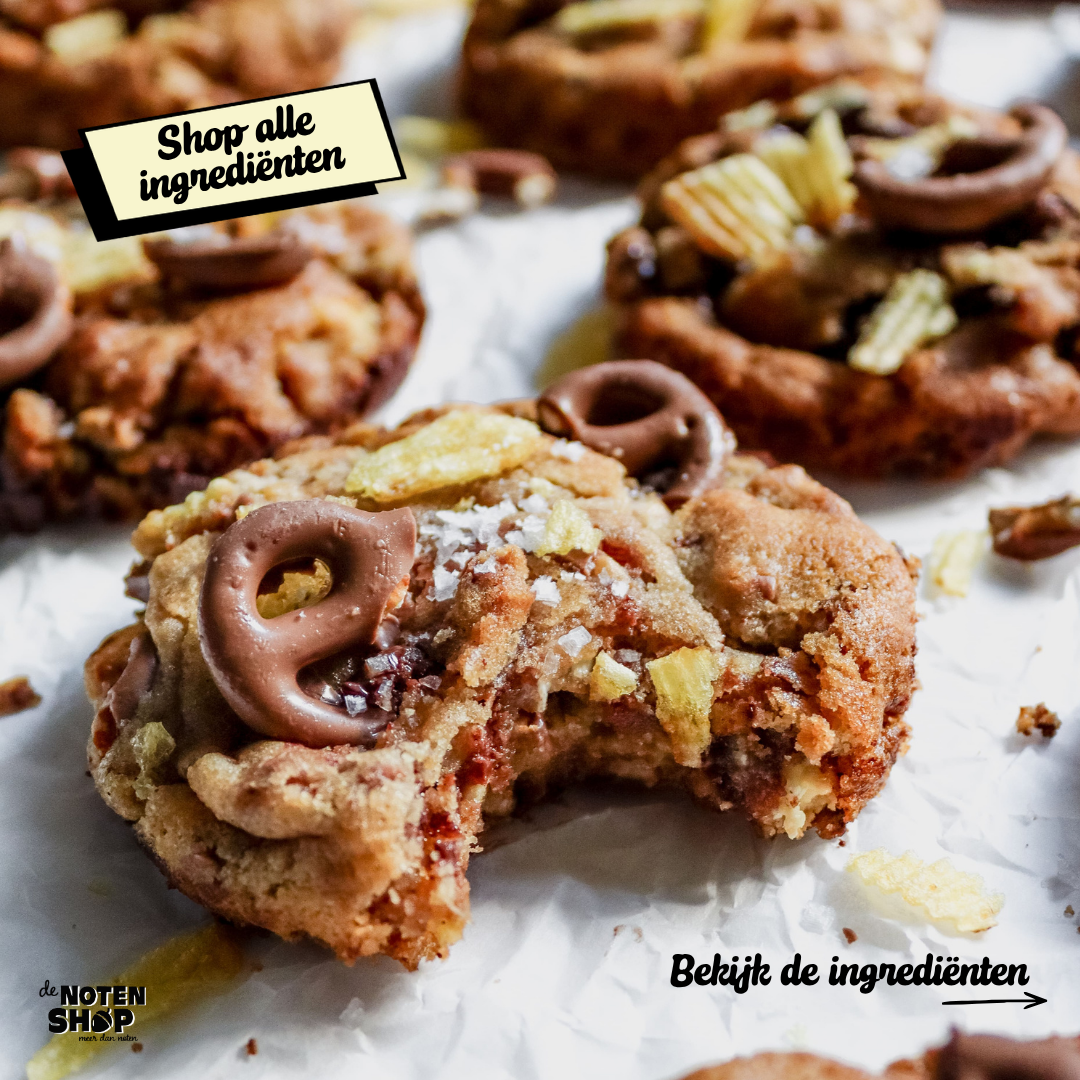 De Notenshop Facebook ad: Bak onweerstaanbare Kitchen Sink Cookies.
