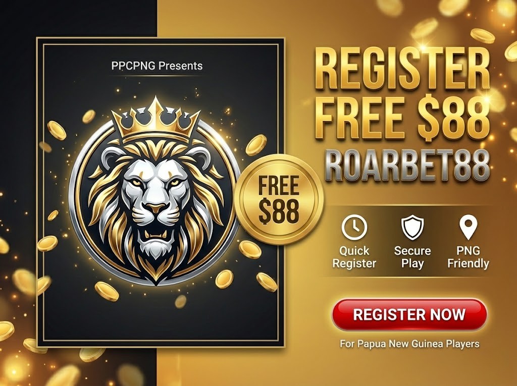 PPC PNG Facebook ad: PNG players, start ROAR88 with FREE $88!