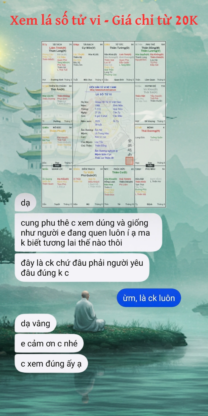 Chỉ 20K - Xem Kinh Dịch & Tử Vi Facebook ad