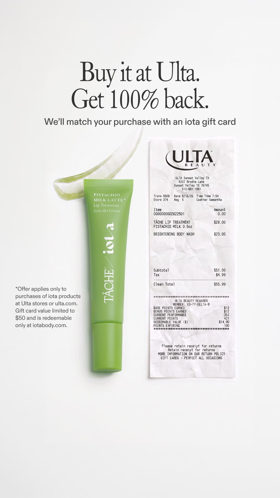 iota Facebook ad: We’ll match your purchase