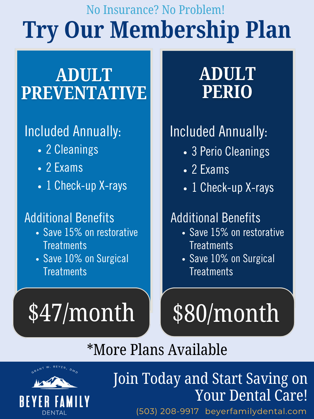 Beyer Family Dental Facebook ad from Jan 5, 2026