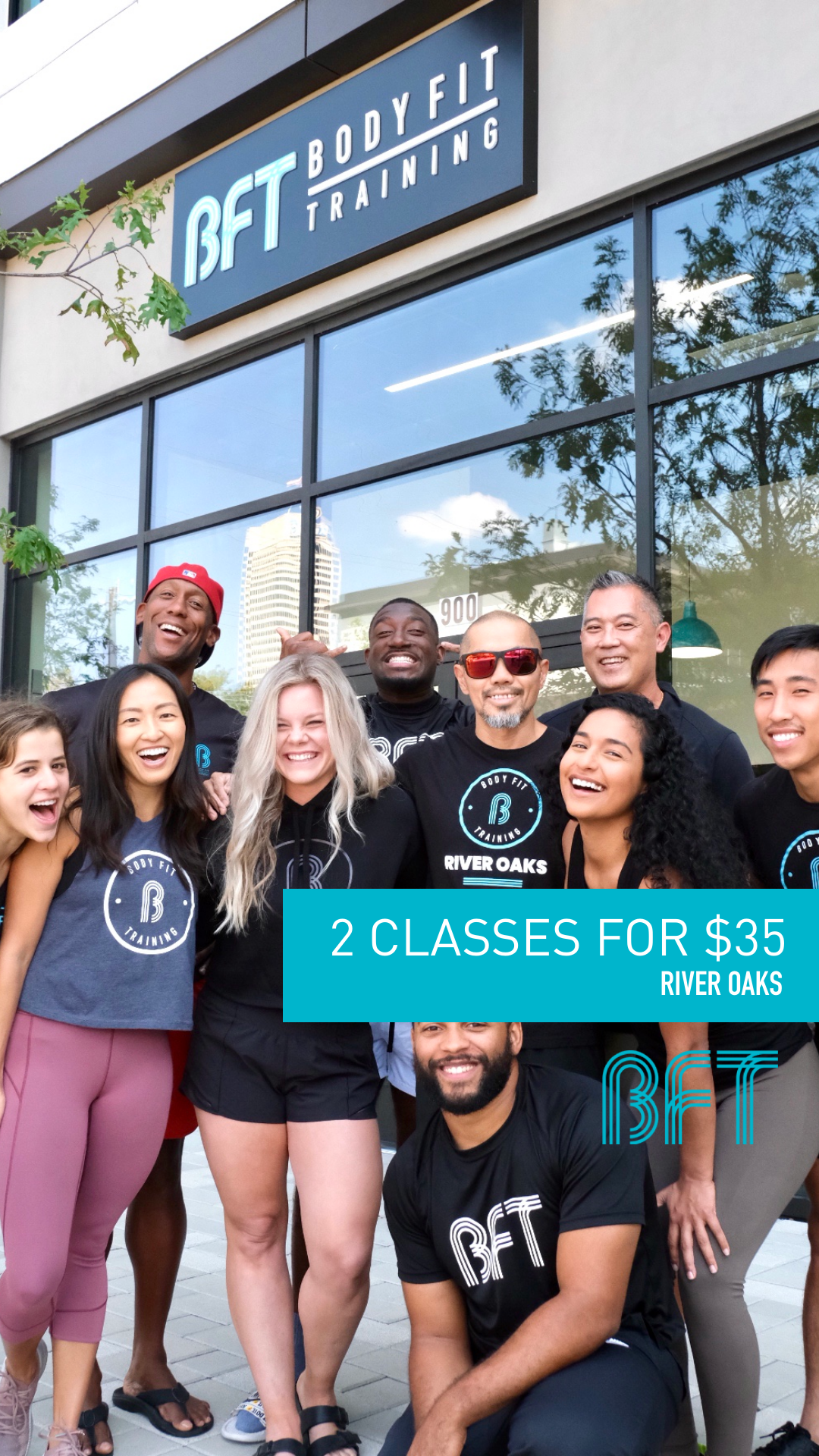 BFT River Oaks Facebook ad: 2 Classes for $35 >>