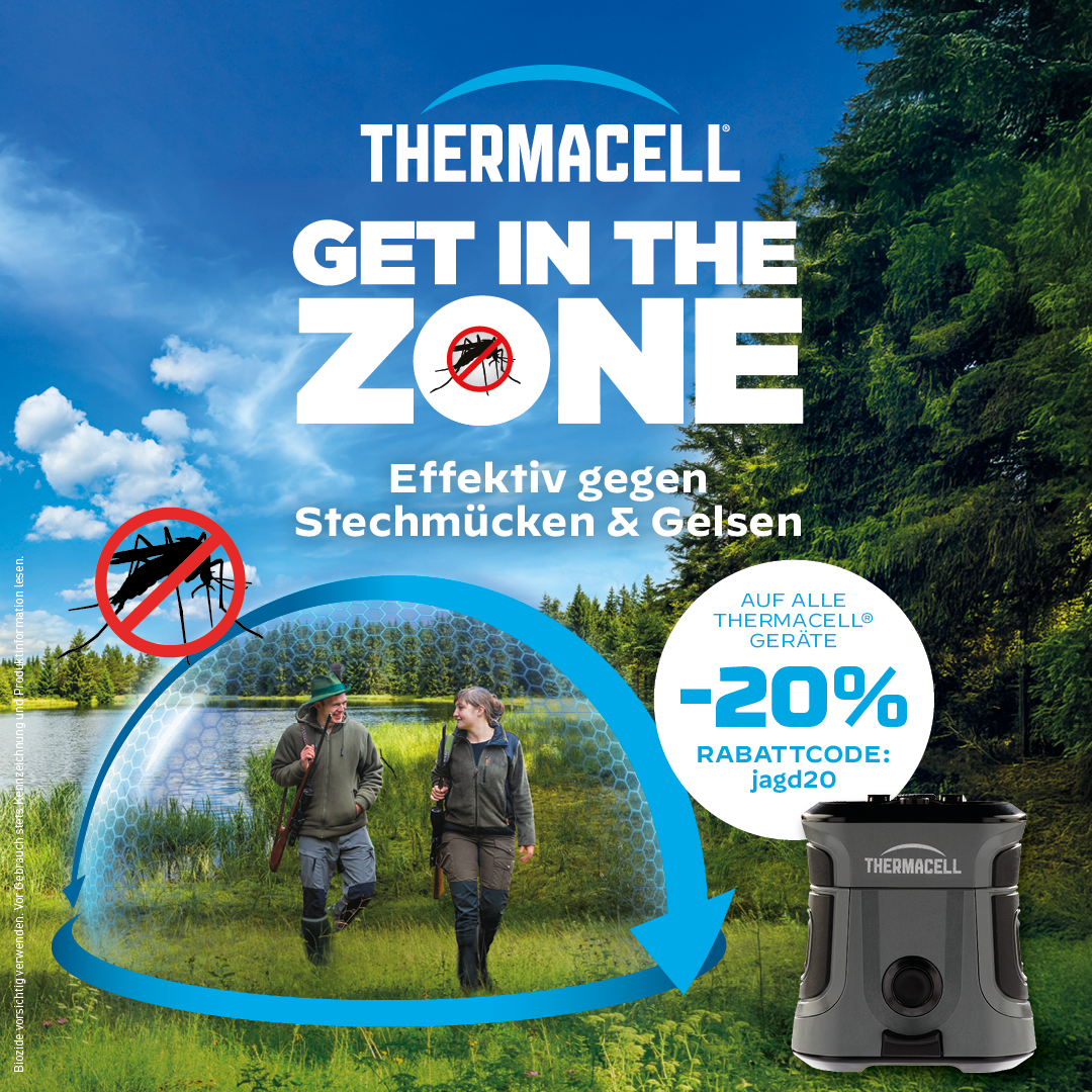 Thermacell AT Facebook ad: Voller Fokus bei der Jagd, ganz ohne Gelsen.