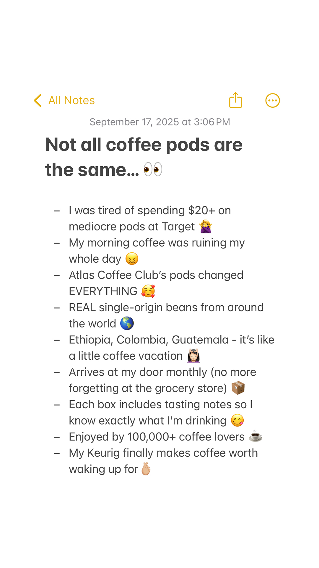 Atlas Coffee Club Facebook ad