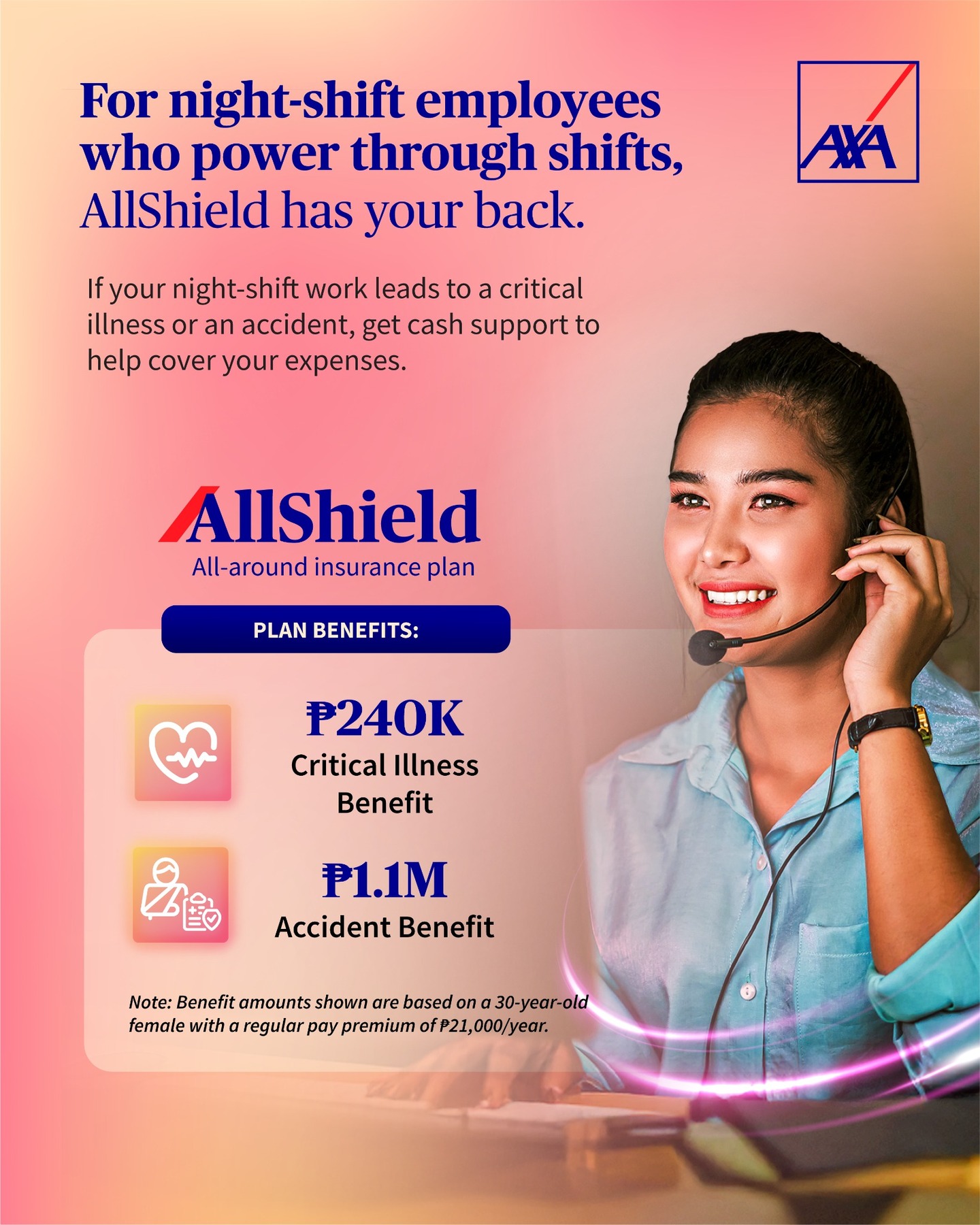 AXA Philippines Facebook ad: Insurance for Night Workers