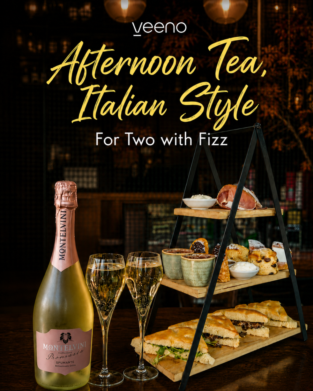 Veeno - Italian Wine Bar & Kitchen Facebook ad: Italian Afternoon Tea for Two