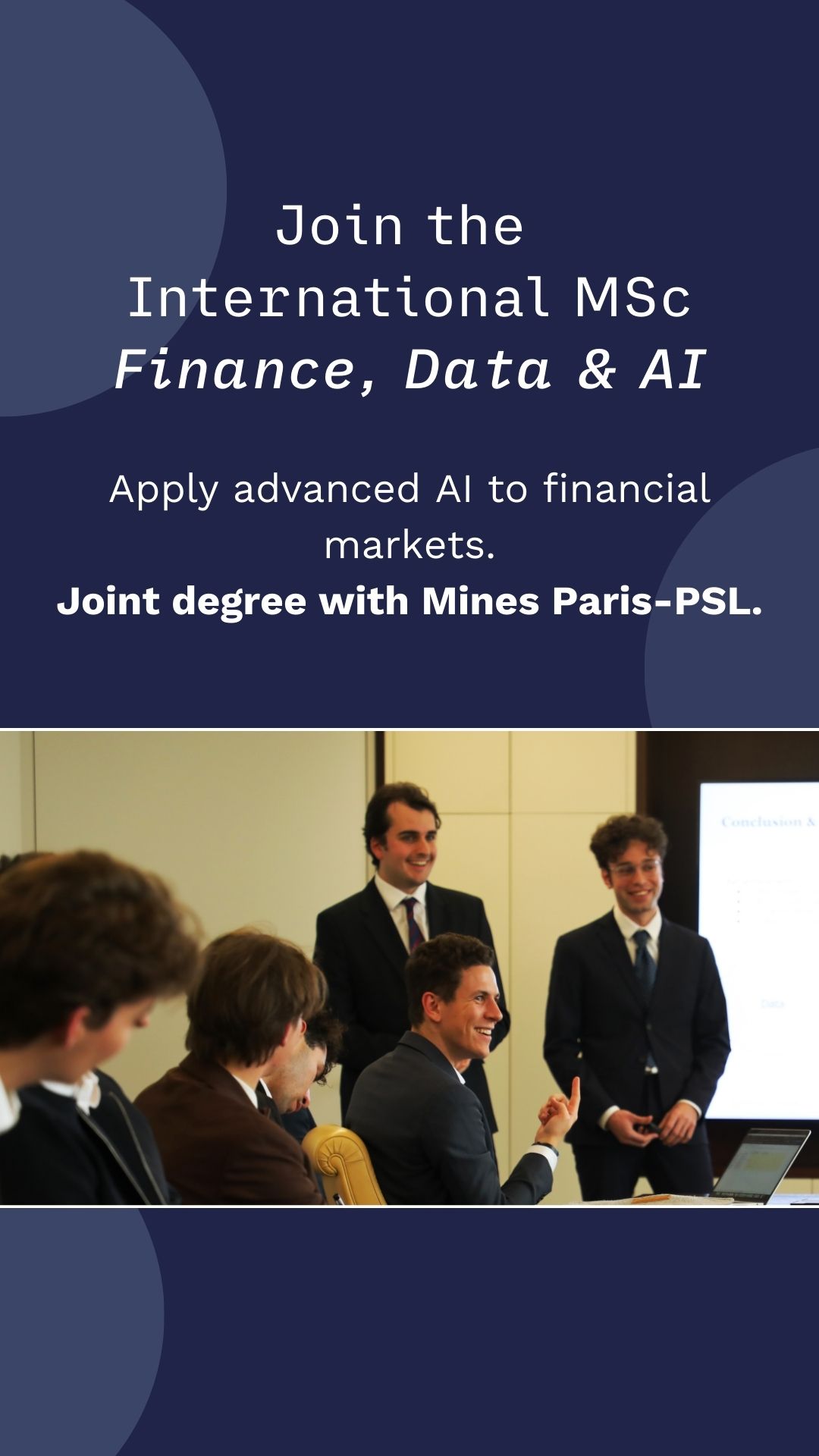 Albert School of Business & Data Facebook ad from Dec 11, 2025
