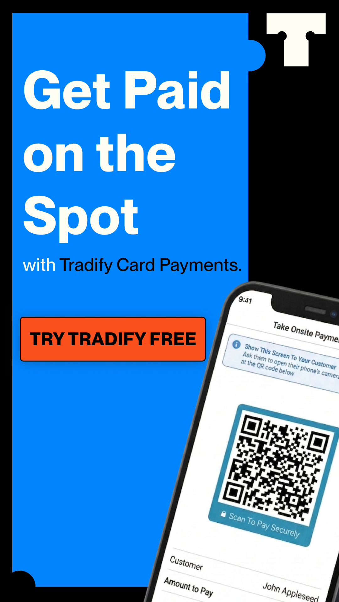 Tradify Facebook ad