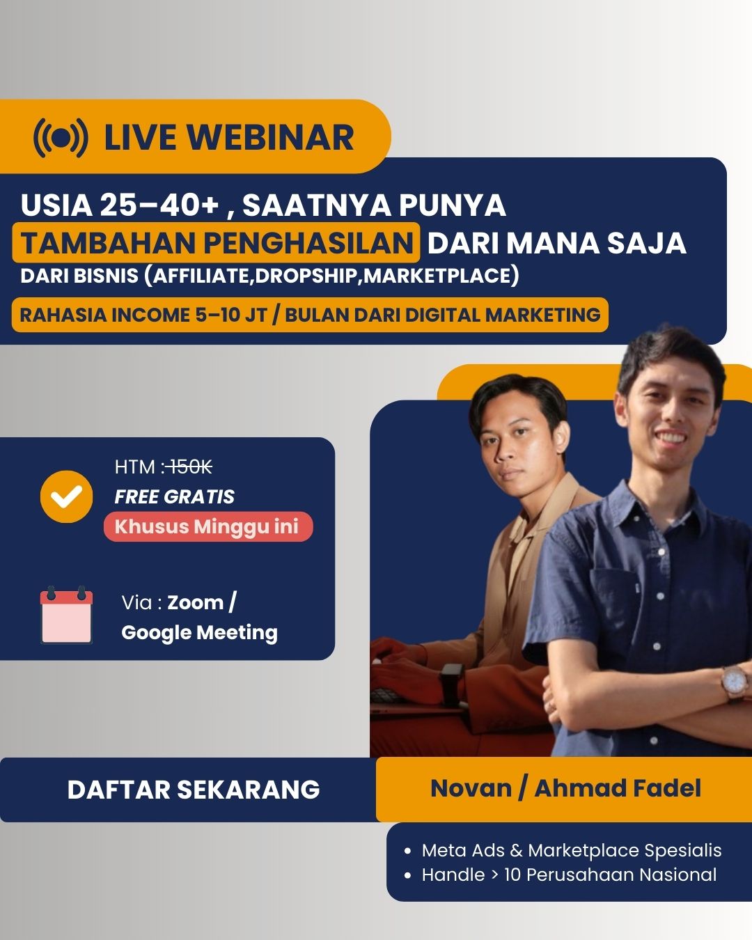 Novan Nugi Mentor Digital Marketing Facebook ad from Apr 12, 2026