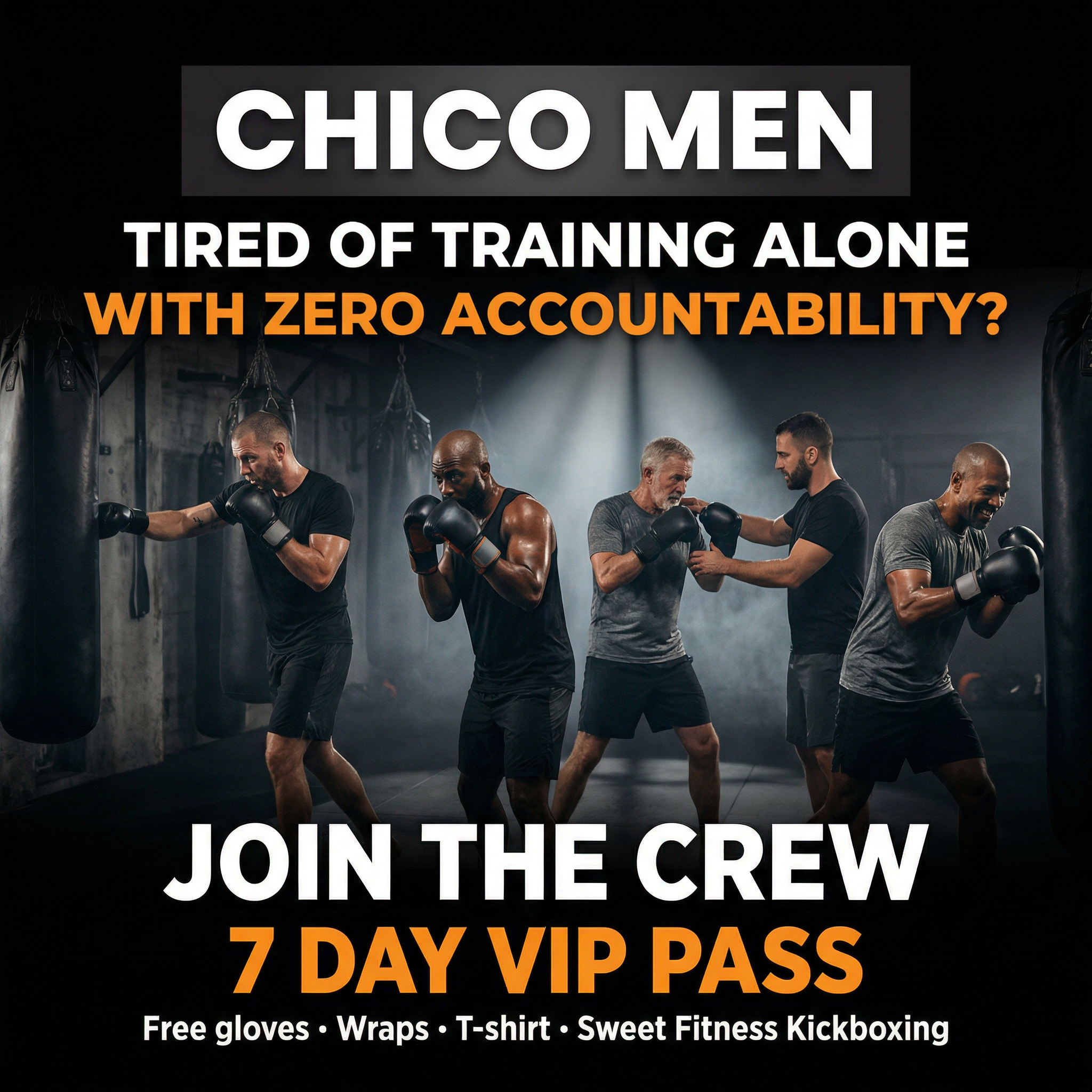 Sweet Fitness Kickboxing - Chico Facebook ad: 7 Days FREE + Over $149 in Gear!