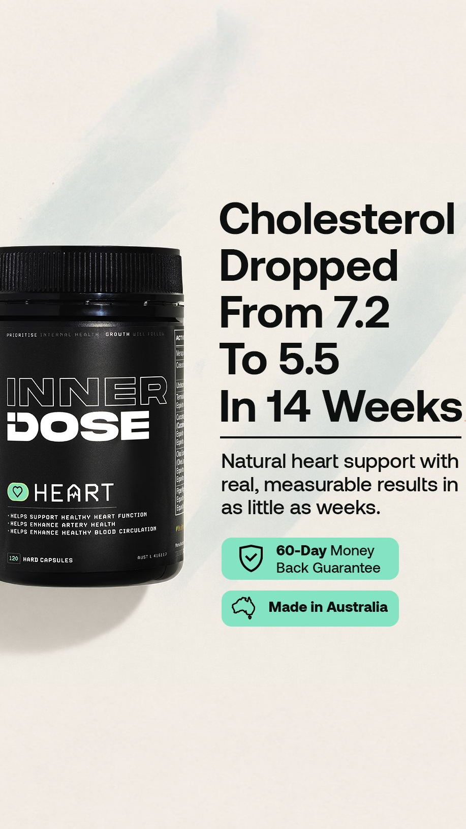 Inner Dose Facebook ad: Improve BP & Cholesterol Naturally