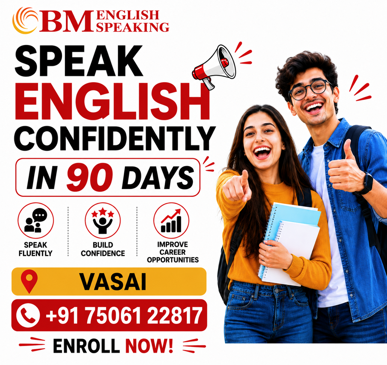 BM English Speaking Facebook ad: Improve Your English. Improve Your Future.