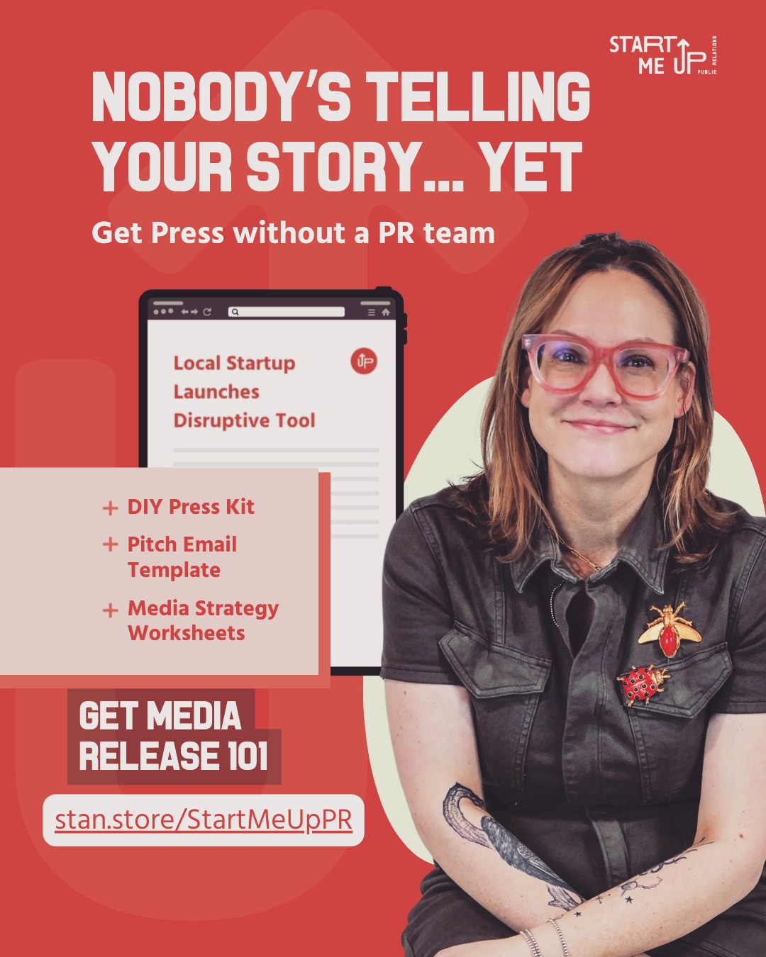 Start Me UP PR Facebook ad: Media Release 101: Get Your Story Out To Media by…