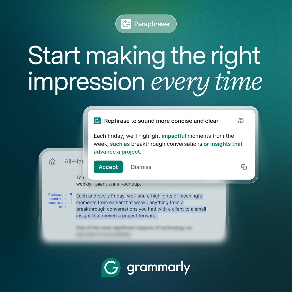 Grammarly Facebook ad