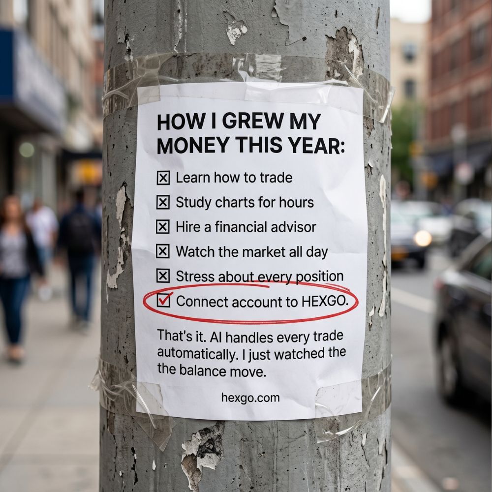 HEXGO Facebook ad: Trade the S&P 500 on Autopilot: Zero Experience Required.