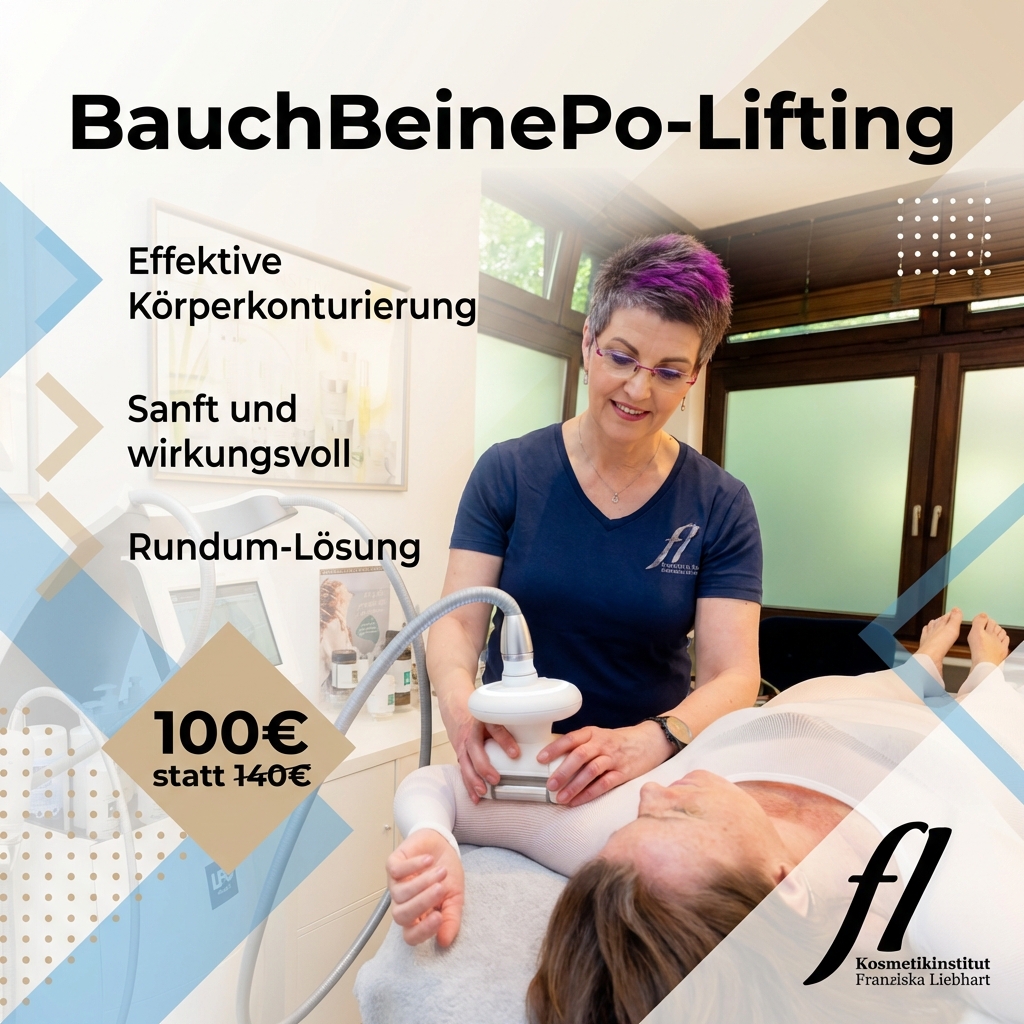 FL Kosmetikinstitut Facebook ad: EXKLUSIV IN MÜNCHEN: BAUCHBEINEPO-LIFTING