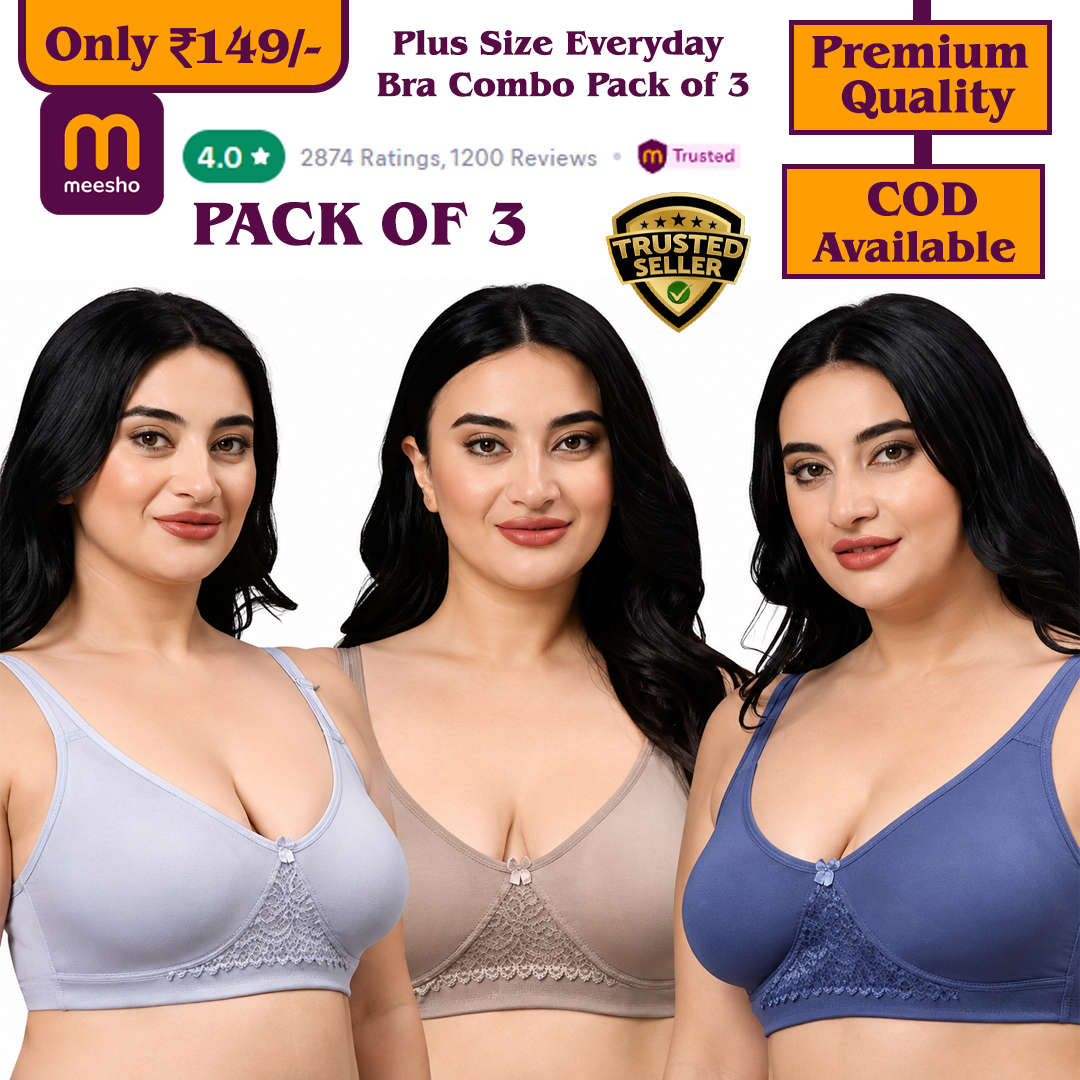 Mahek's finds Facebook ad: Pack of 3 Plus Size Bras सिर्फ ₹149/-
