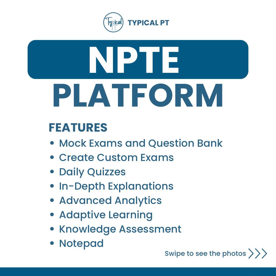 Typical PT Facebook ad: Our NPTE Question Bank and Mock Exam platform…