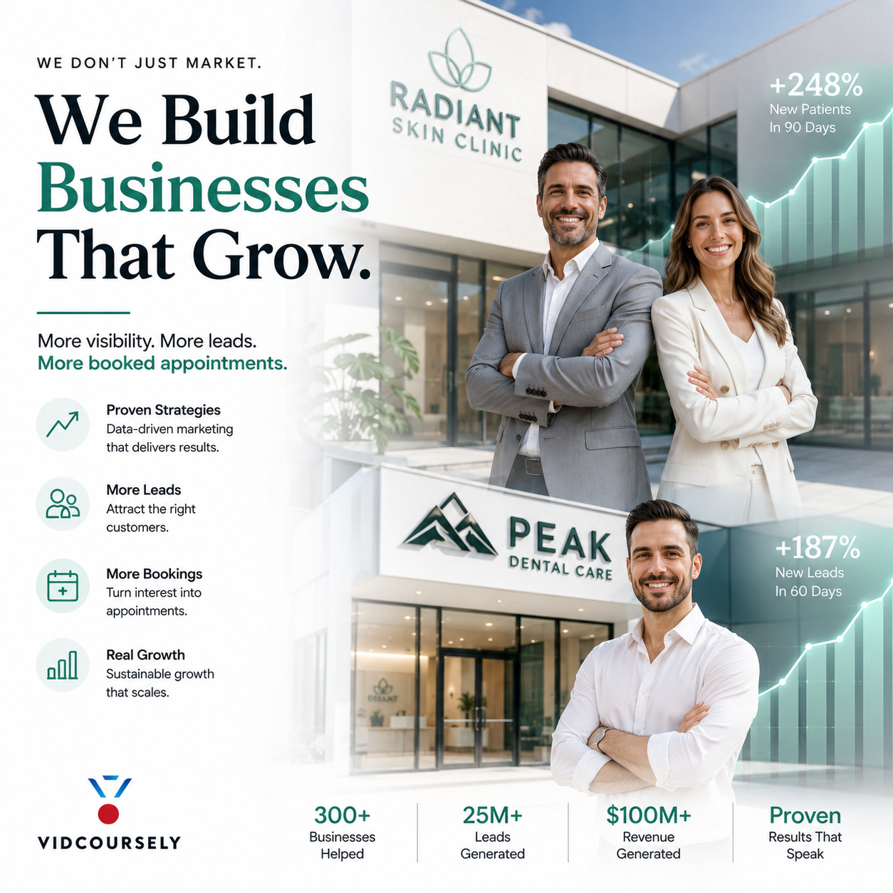 Vidcoursely Facebook ad: Join Hundreds Of Businesses Growing With VidCoursely