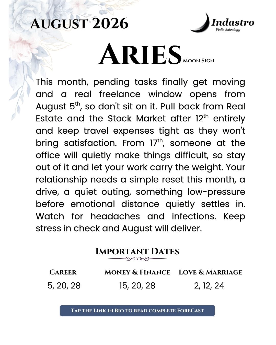 Indastro.com Facebook ad: August opens with fiery energy as Mars drives…